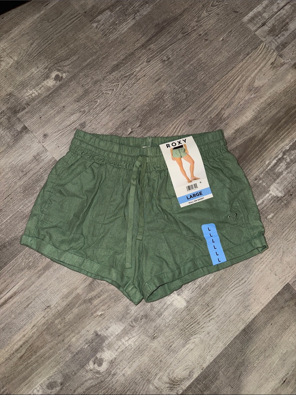 Roxy Women's Olive Green Athletic Drawstring Shorts
